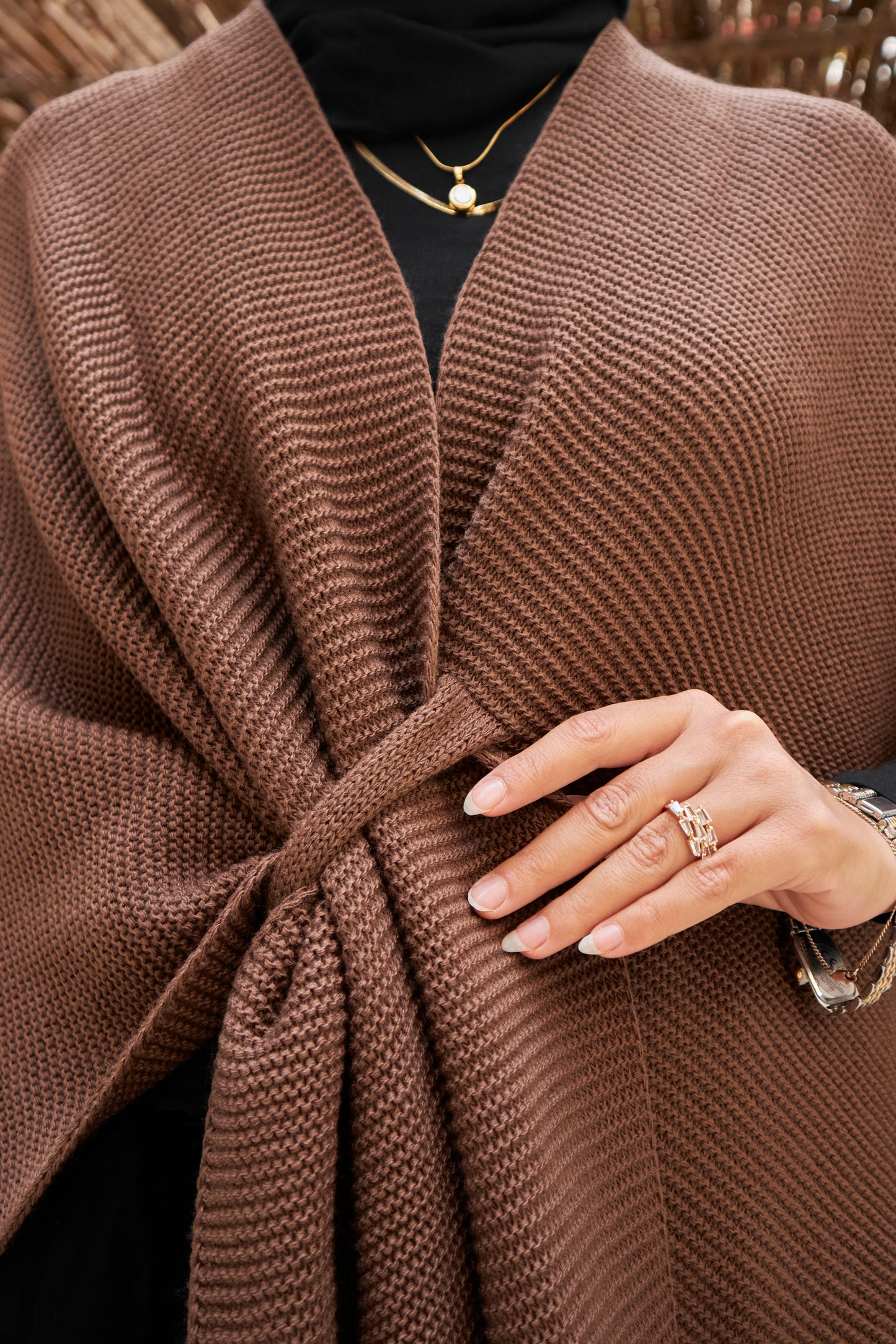 Poncho - Chocolate Brown