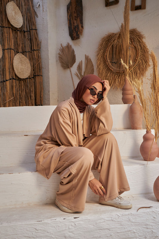 Unfinished Wool Set - Beige